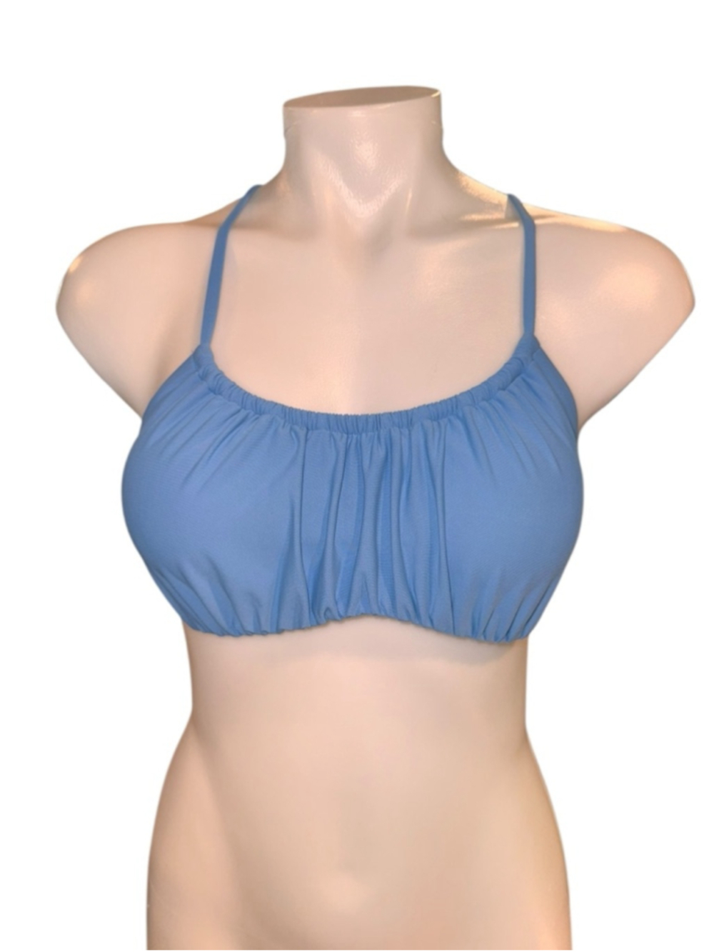 Women's CALIA Scrunch Tie Back Bikini Top S Blue